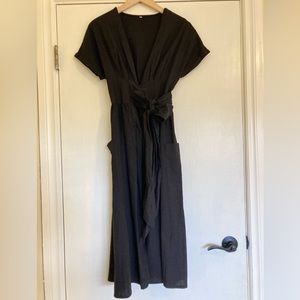 Linen wrap dress.